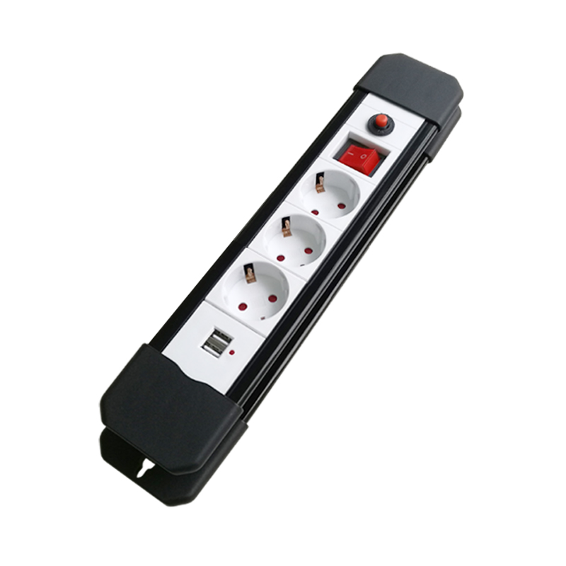 3 ways European type surge protector with USB charger XH-EUA03K