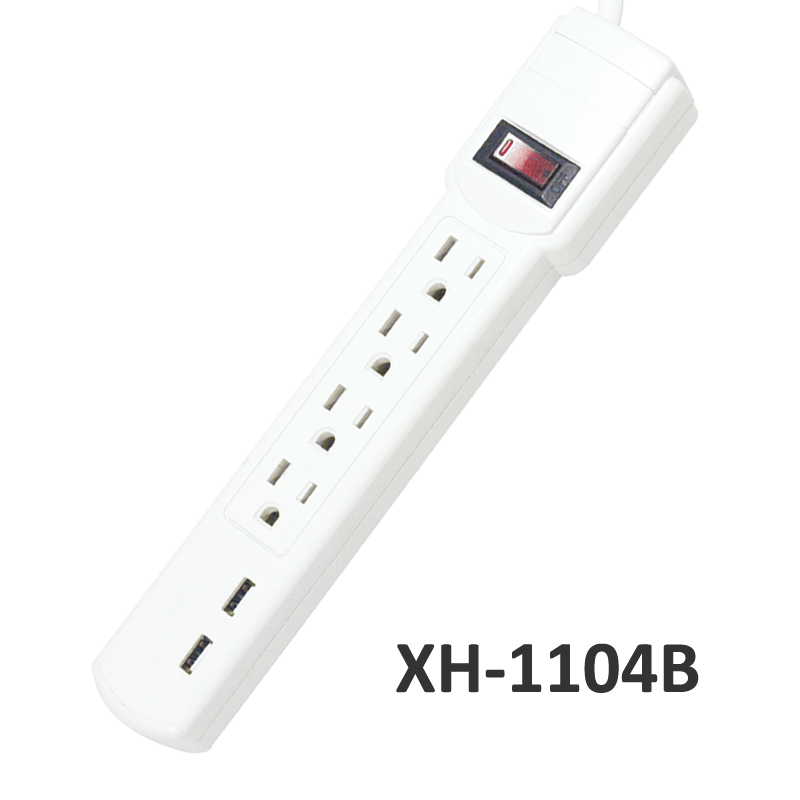 4 outlets Power Strip with USB charger XH-1104B