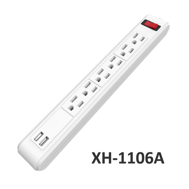 6 outlets Power Strip with USB charger XH-1106A