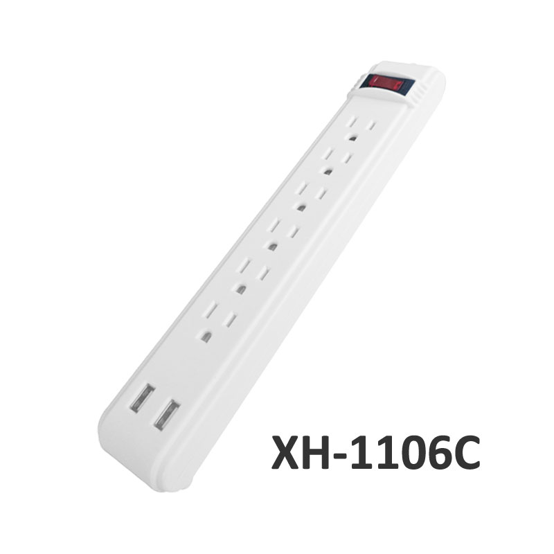 6 outlets Power Strip with USB charger XH-1106C