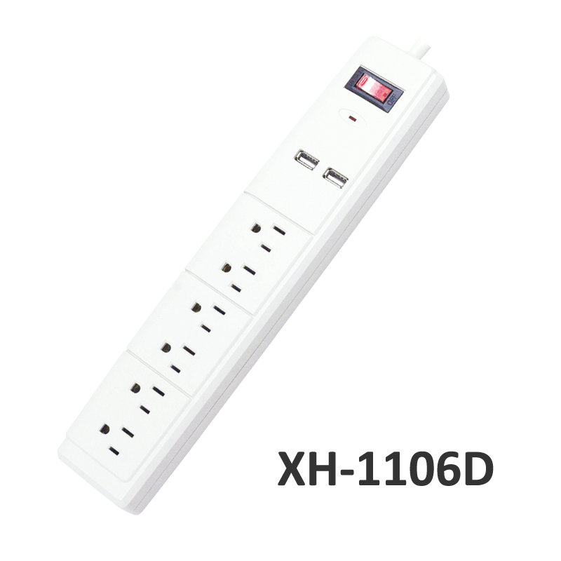 6 outlets Power Strip with USB charger XH-1106D