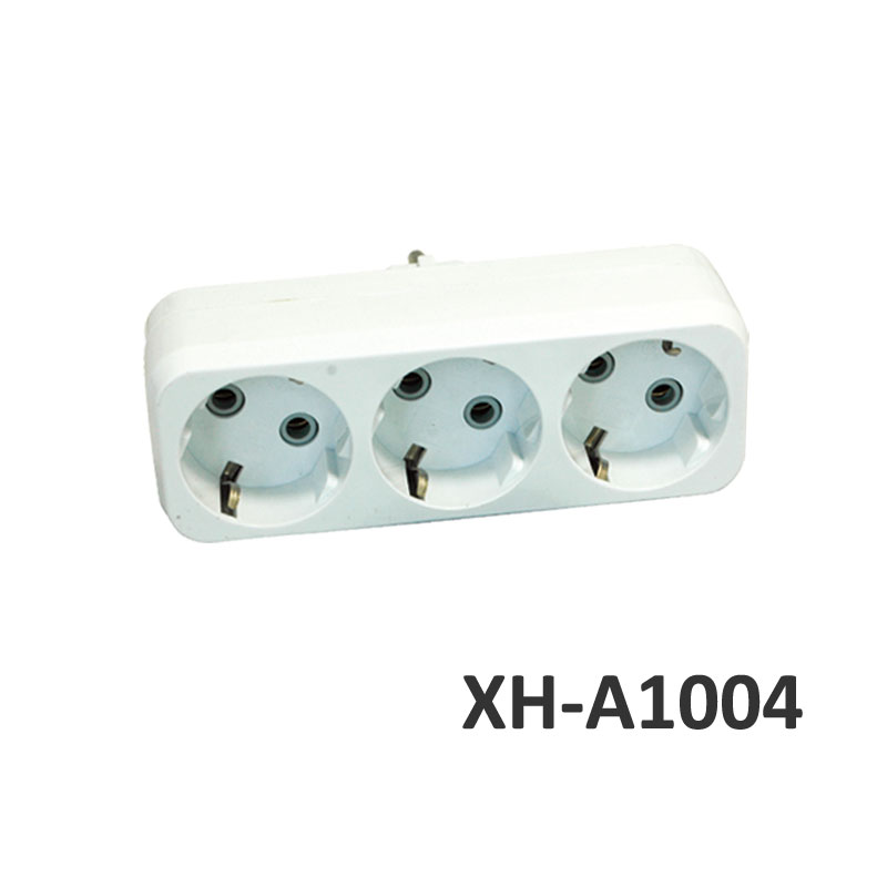 3 outlets European type with grounding Adapter PP XH-A1004