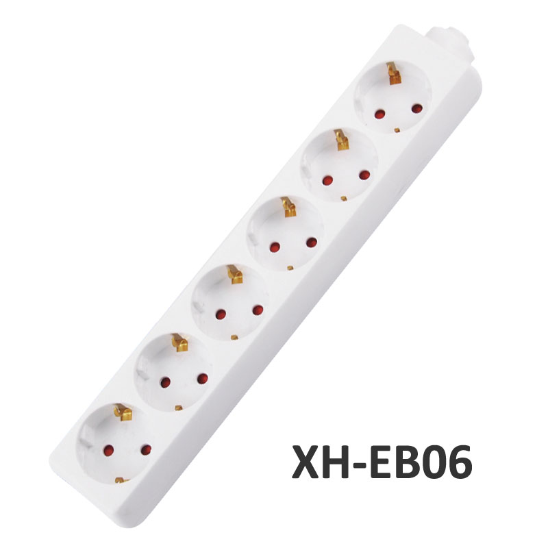 6 ways European type Extension Socket XH-EB06