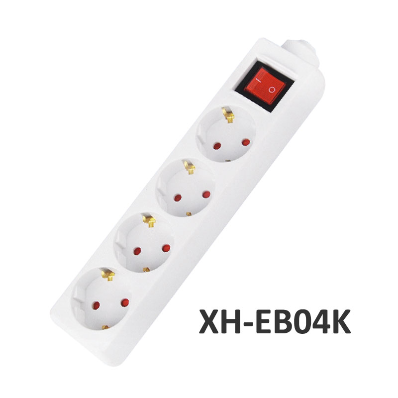 4 ways European type Extension Socket with switch XH-EB04K