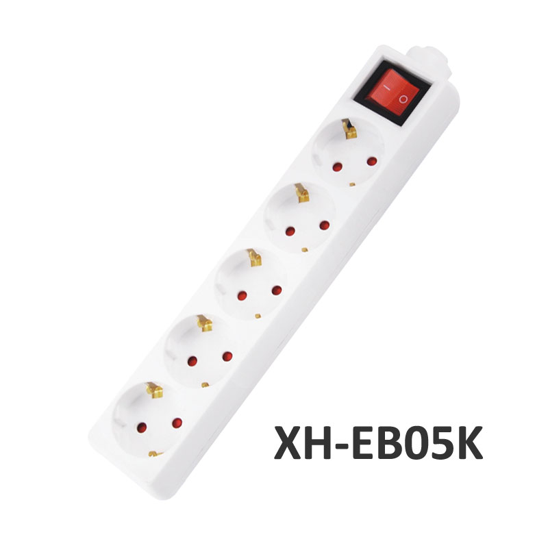 5 ways European type Extension Socket with switch XH-EB05K