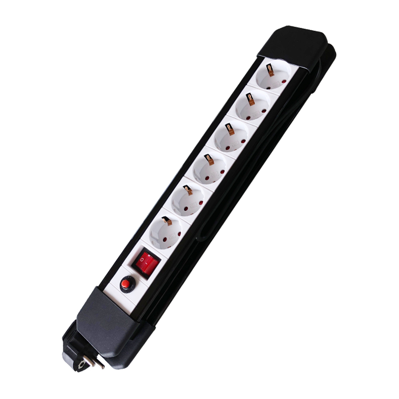 6 ways European type Power Strip with overload protection XH-EA06K