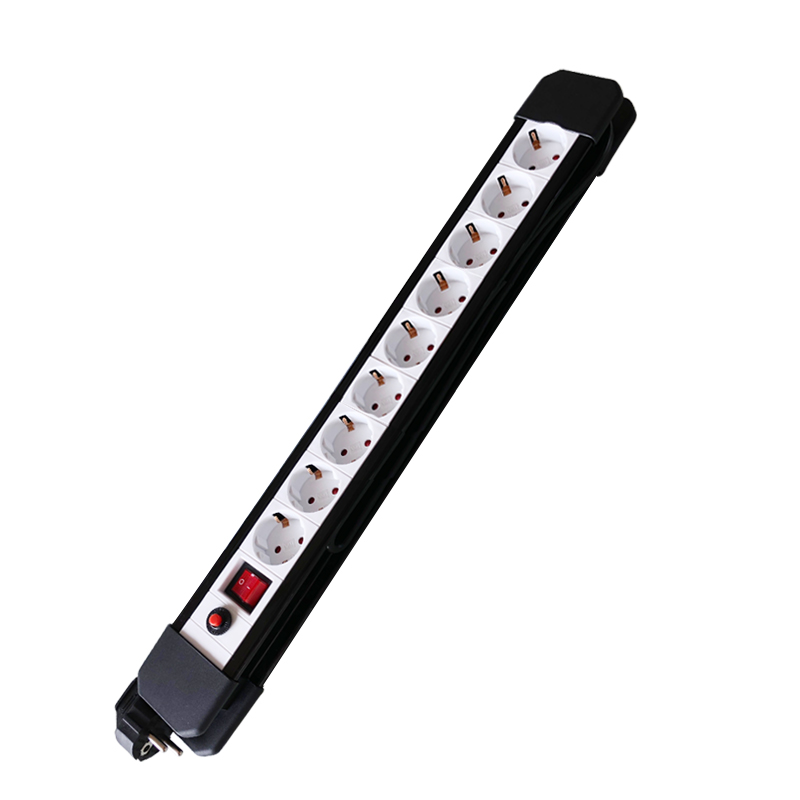 9 ways European type Power Strip with overload protection XH-EA09K