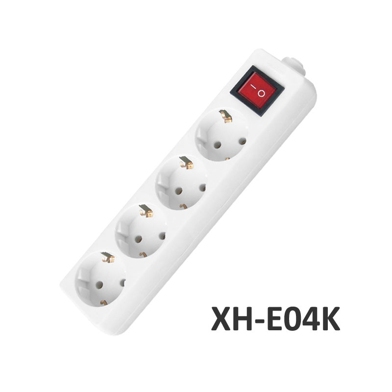 4 ways European type Extension Socket with switch 10A XH-E04K