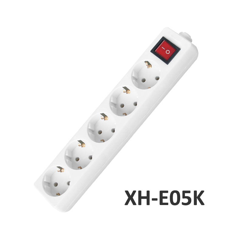 5 ways European type Extension Socket with switch 10A XH-E05K