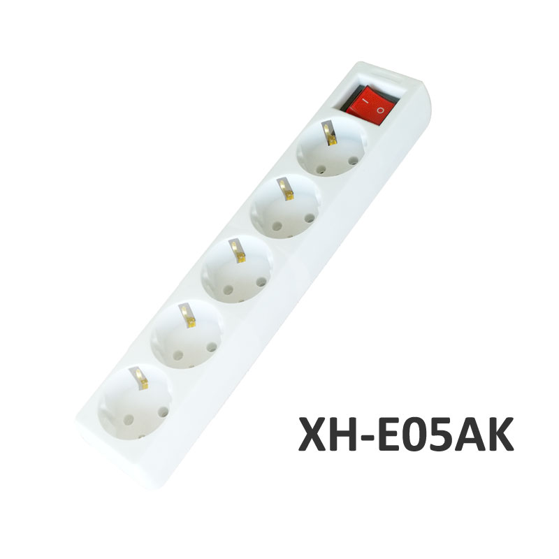 5 ways European type Extension Socket with switch 10A XH-E05AK