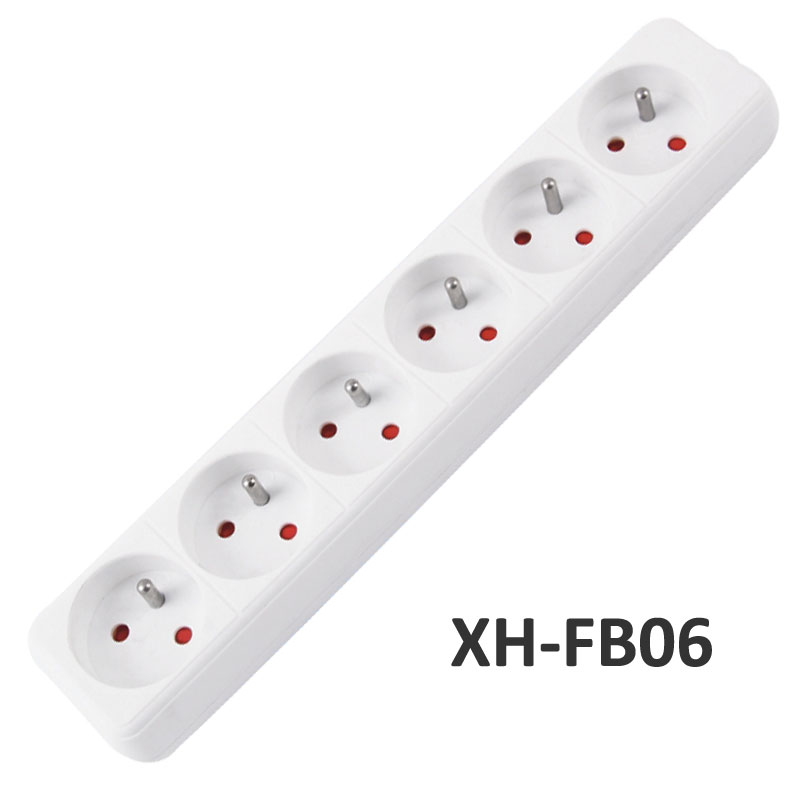 6 ways French type Extension Socket XH-FB06