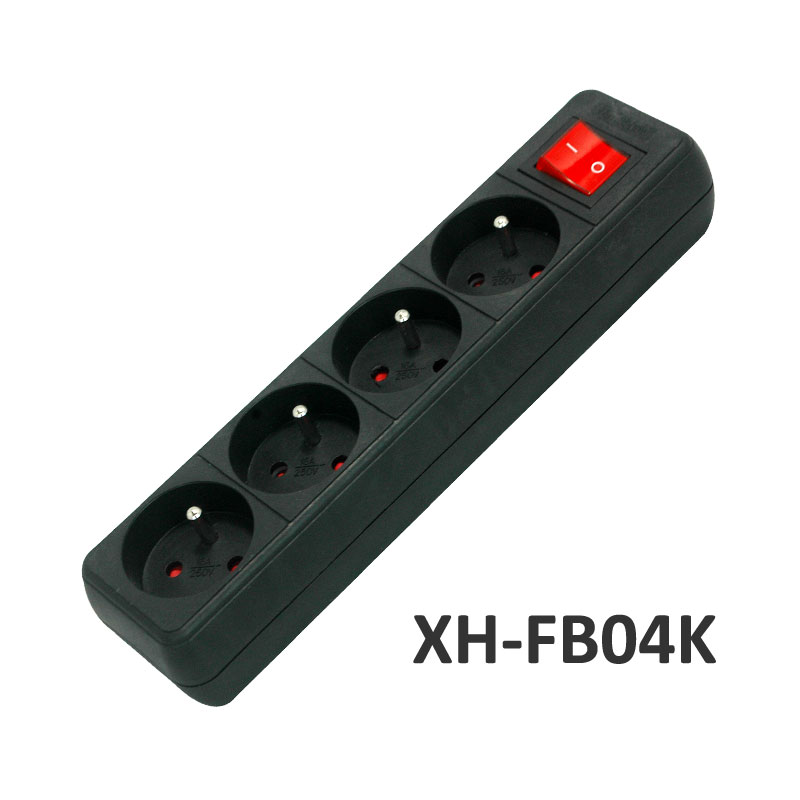 4 ways French type Extension Socket with switch XH-FB04K