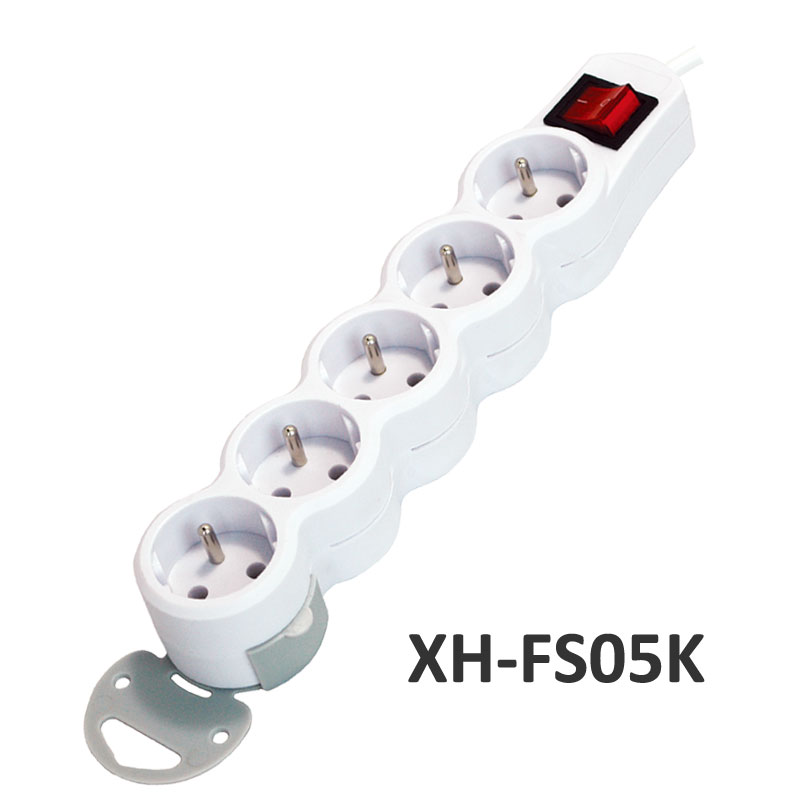 5 ways French type S Extension Socket with switch XH-FS05K