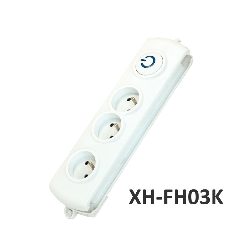 3 ways French type Extension Socket with switch XH-FH03K