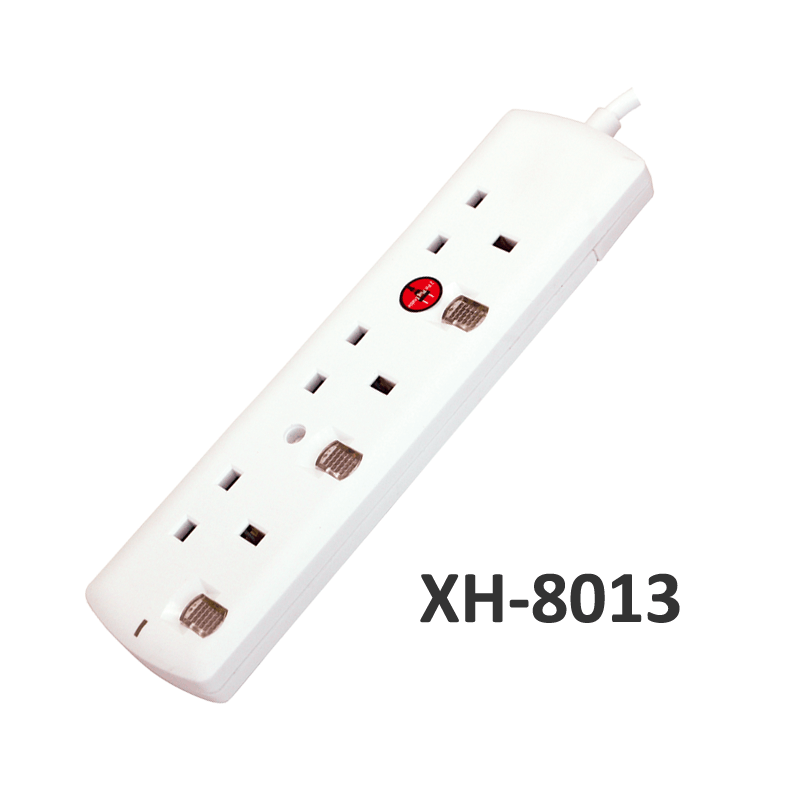 3 WAY British type Extension socket with individual switches XH-8013