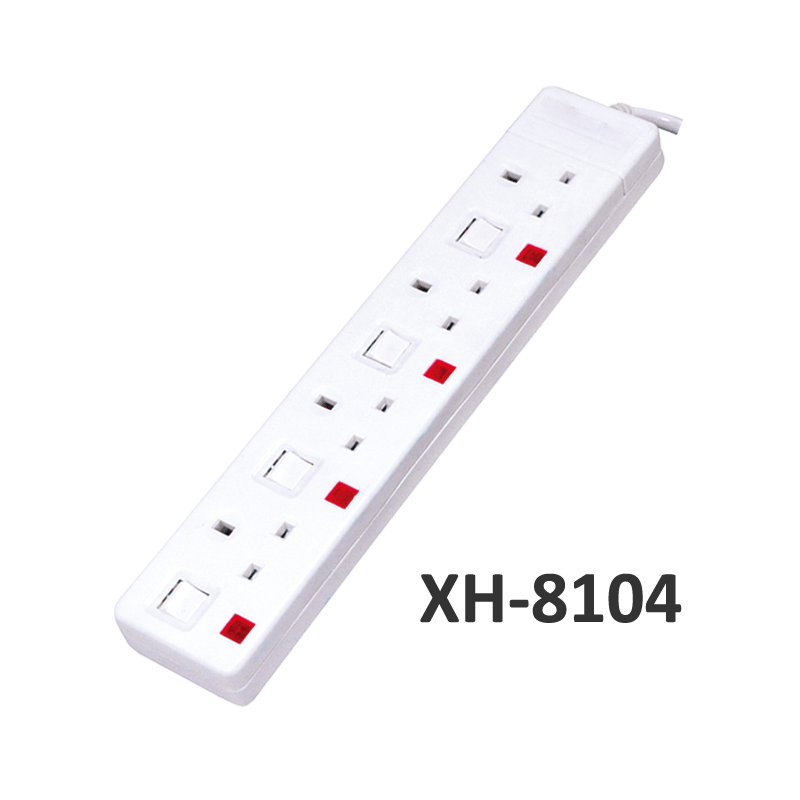 4 WAY British type Extension socket with individual switches XH-8104