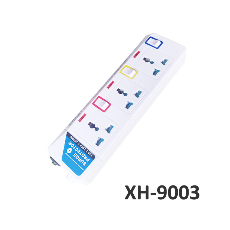 3 outlets Universal type surge protector extension socket XH-9003