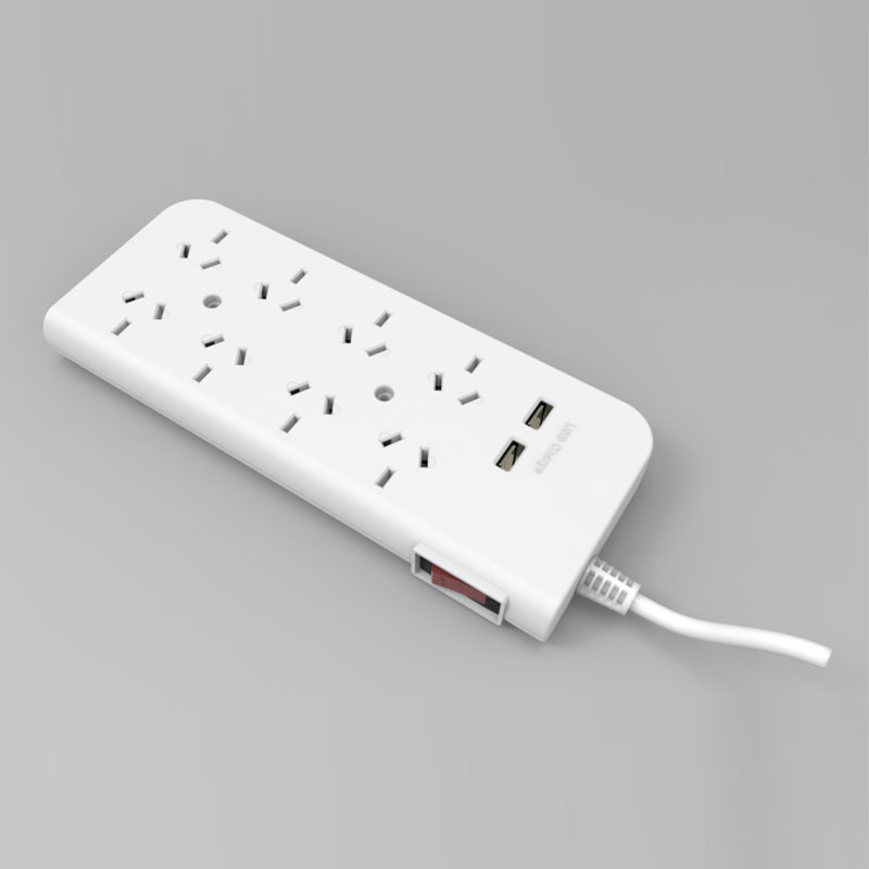 8 ways Argentina type multiplug extension socket with USB charging