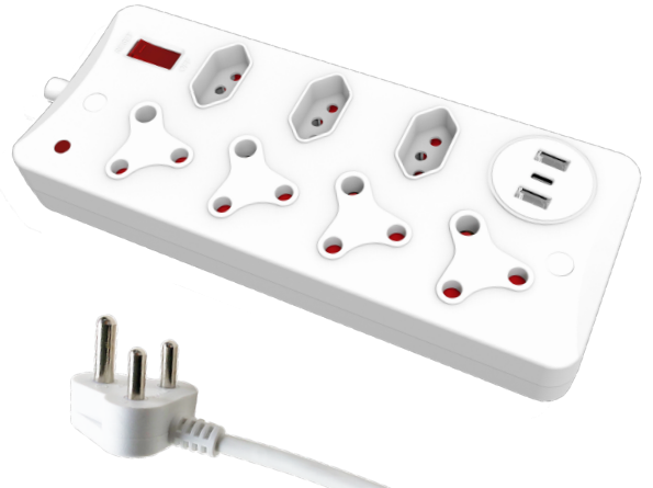 7-Oultet SA type Multiplugs with USB Ports