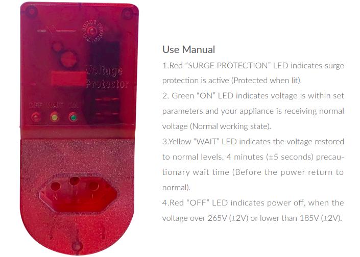 Voltage Surge protected adapter plug