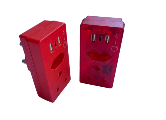 South African type High Surge Protection Adapter with USB Ports